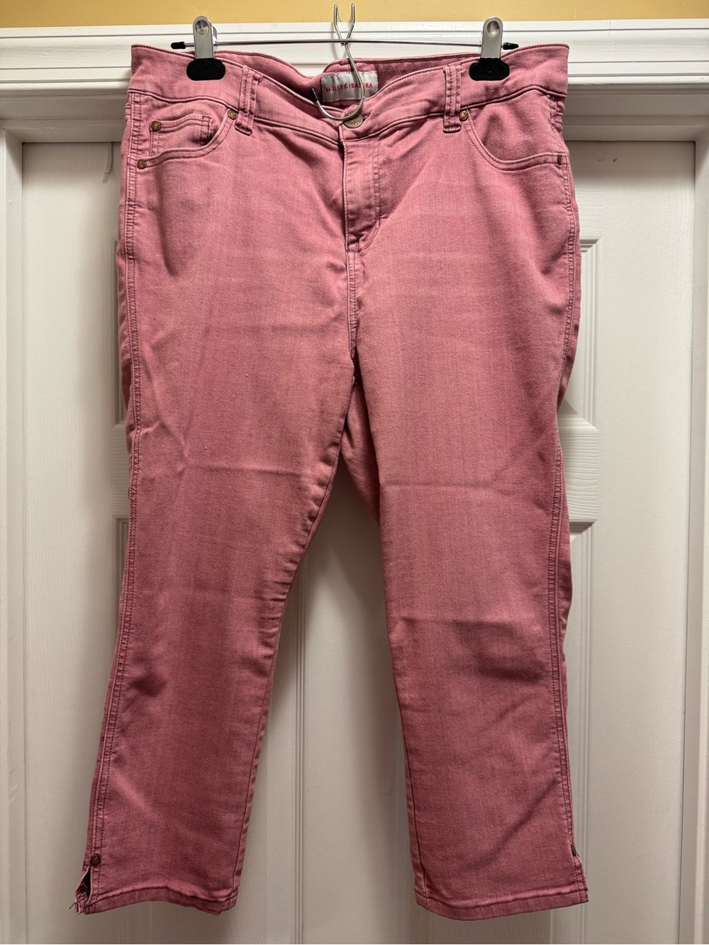 Women’s Rose Pink Cropped Straight-Leg Jeans